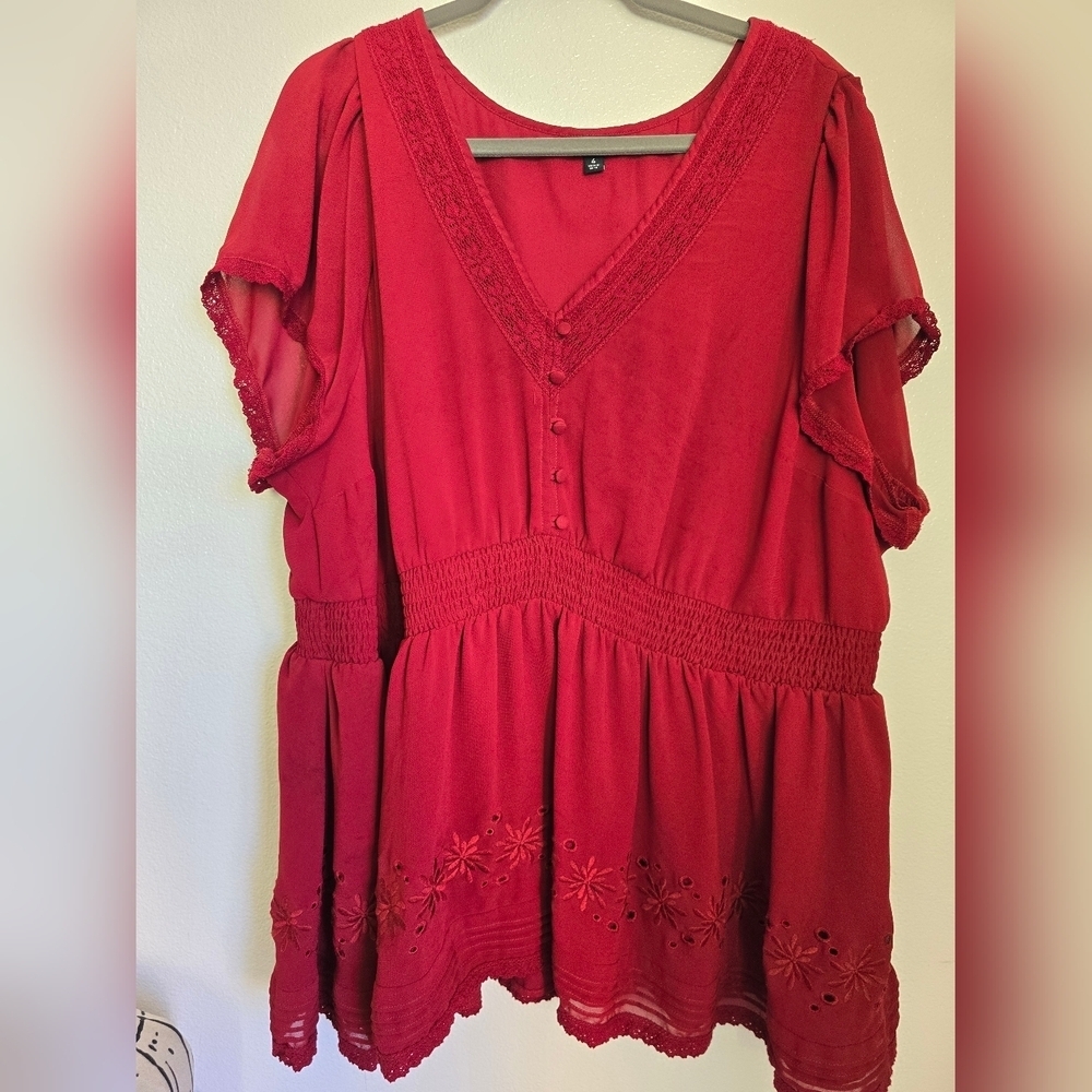 Torrid Scarlet Floral Blouse